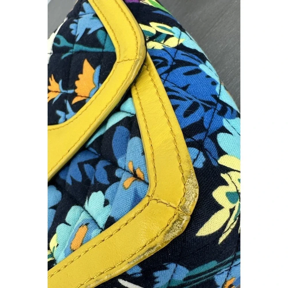 Vera‎ Bradley Midnight Blues Patricia Crossbody Purse Floral Yellow Turn Lock